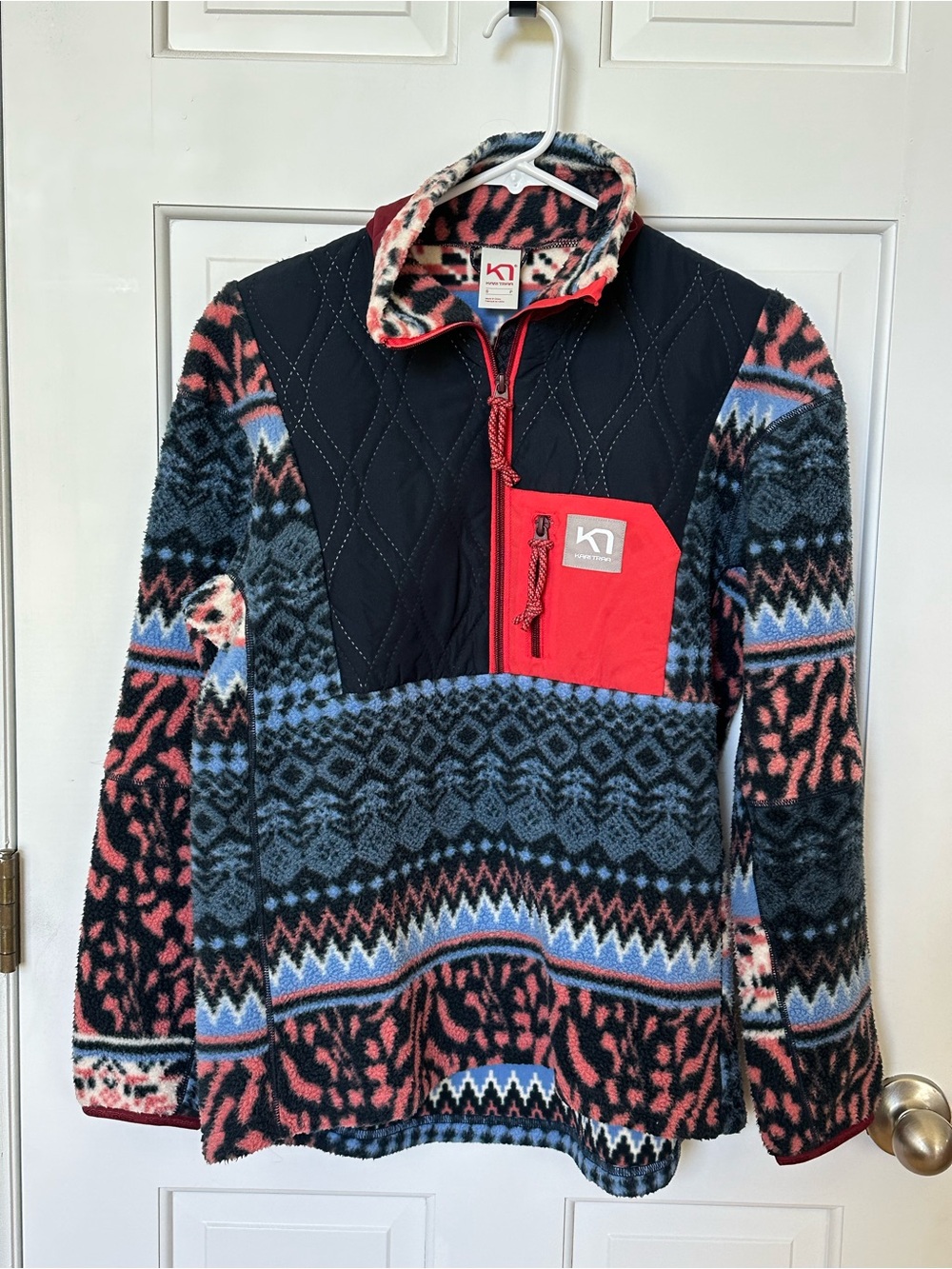 Kari Traa Quilted-Panel Fleece Zip Pullover